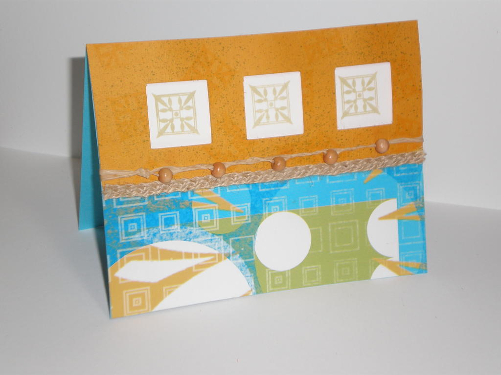 Mahalo means thank you in Hawaiian.  I used one of the Guide Lines stamps to make a tribal...