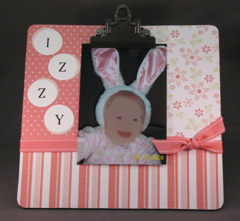 I made this clipboard for my sister.  I blurred the baby&#039;s face since she isn&#039;t mine...