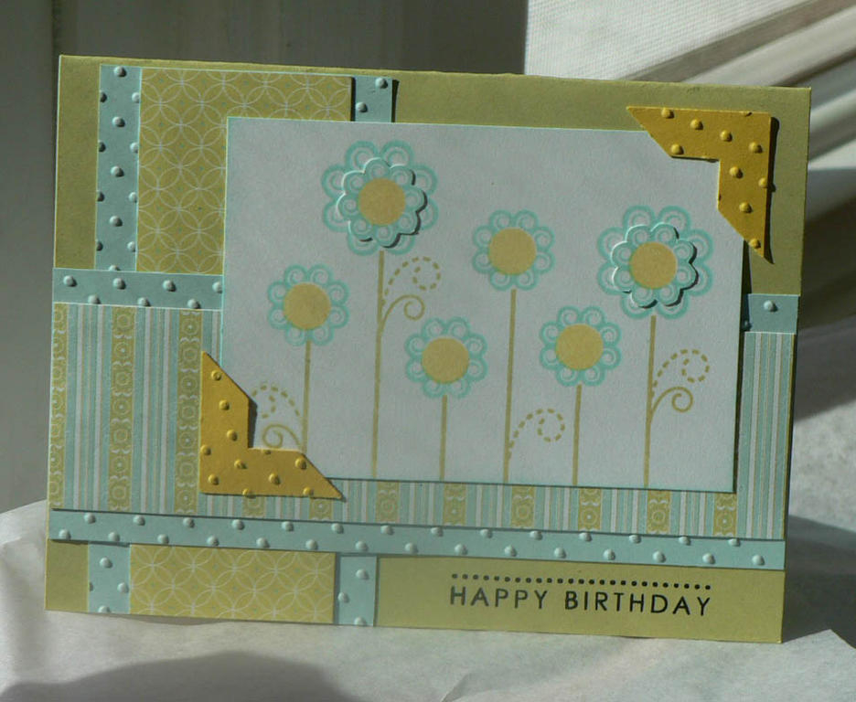 This also is a card I made a while ago, using the Papertrey green and aqua blue, along with some...