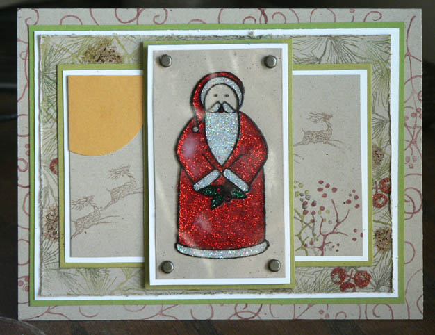 Made this card a while ago, but just updating my Papertrey album. Santa is stamped on acetate...