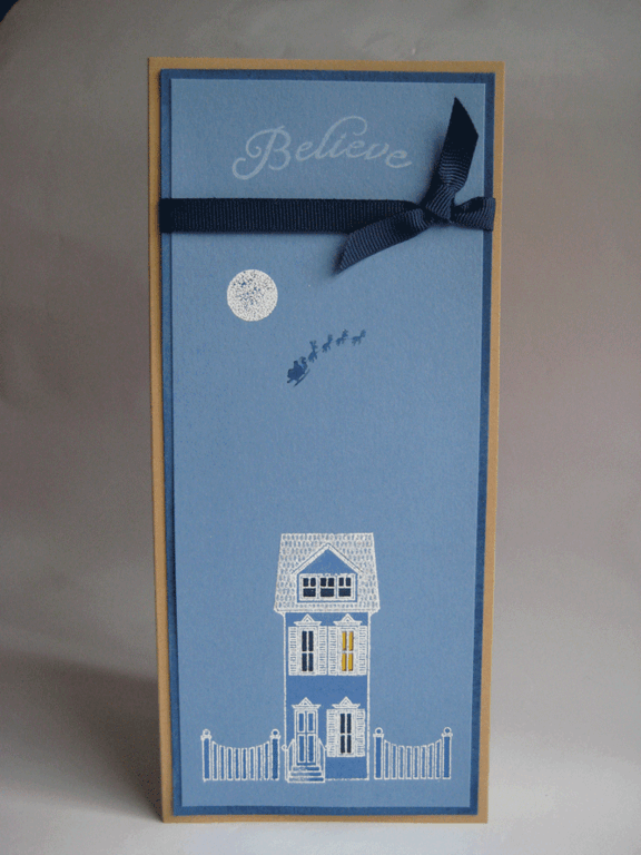 Boards and Beams by the light of the silvery Christmas moon. - Light in the window and...