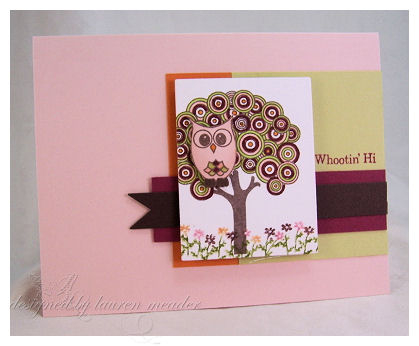 Hootin Hi<br />
<br />
Stamps: Wise Owl, Father Knows Best, Mailbox Greetings<br />
Inks:...