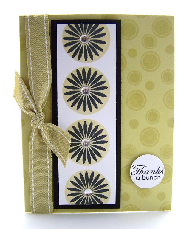 Modern Thanks<br />
<br />
Stamps- Floral Frenzy<br />
Ink- Black, Spring Moss<br />
Paper-...
