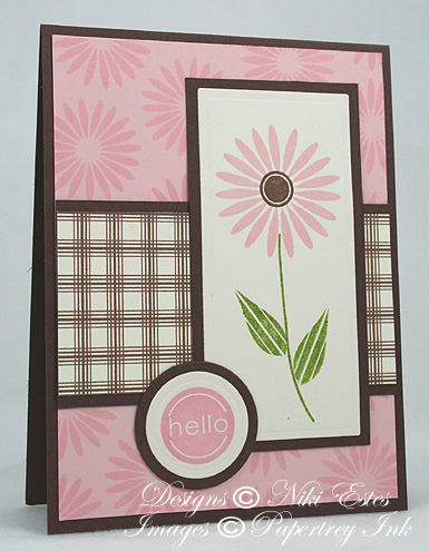 Project Title: hello<br />
Stamps: Floral Frenzy<br />
Inks: jardin moss (Palette), sweet...