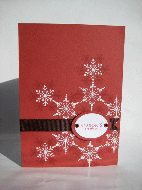 I used the three snowflakes from Snowflake serenade to make a large snowflake - then i embossed...