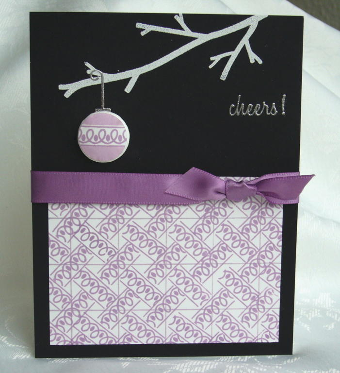 Cheers Card - using &quot;Guidelines&quot; with &quot;Take a Bough&quot;, silver embossed the...