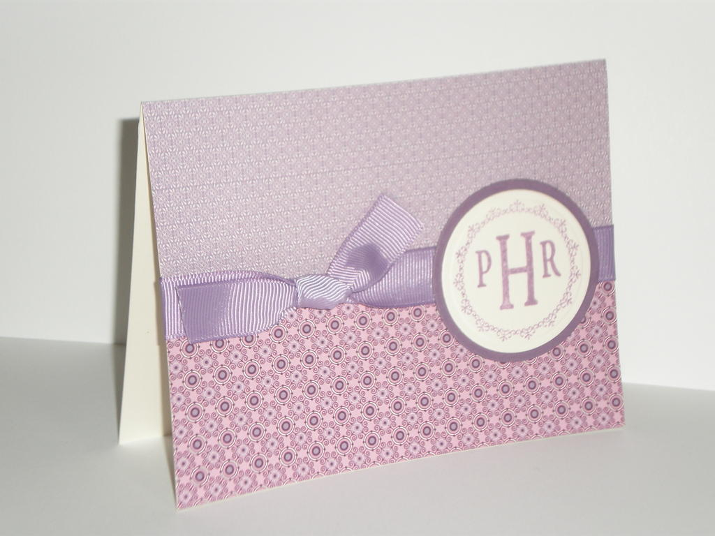 I made 6 cards similar to this with just the Guide Lines Paper, and the Monogram Stamper.  Super...