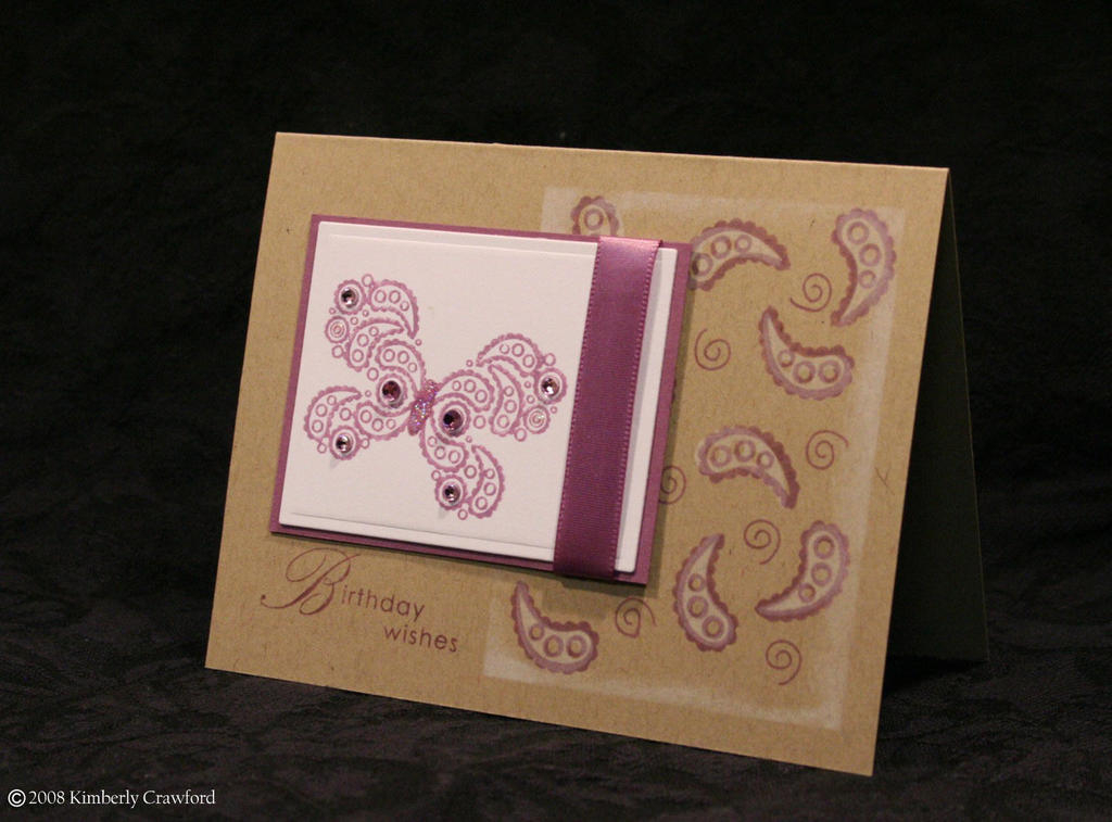 Butterfly Kisses<br />
Cardstock: PTI Kraft, Stamper&#039;s Select White, Plum Pudding<br />...