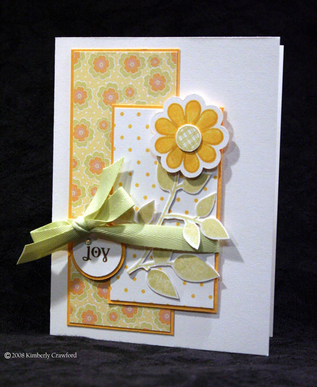Beautiful Blooms, Polka Dot Basics<br />
Cardstock-PTI Vanilla, Summer Sunrise<br />
Patterned...