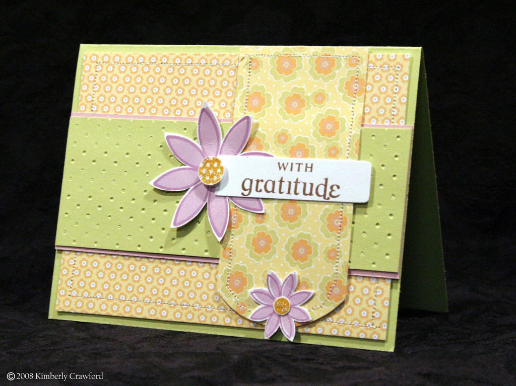 The spring moss cardstock was run through a Cuttlebug with a Swiss Dot embossing folder. I...
