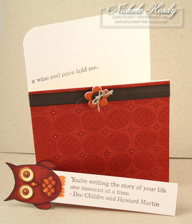 Stamps: Wise Owl &amp; Guide Lines<br />
<br />
Ink: Noir Black, Dark Chocolate (Burnt Umber)...
