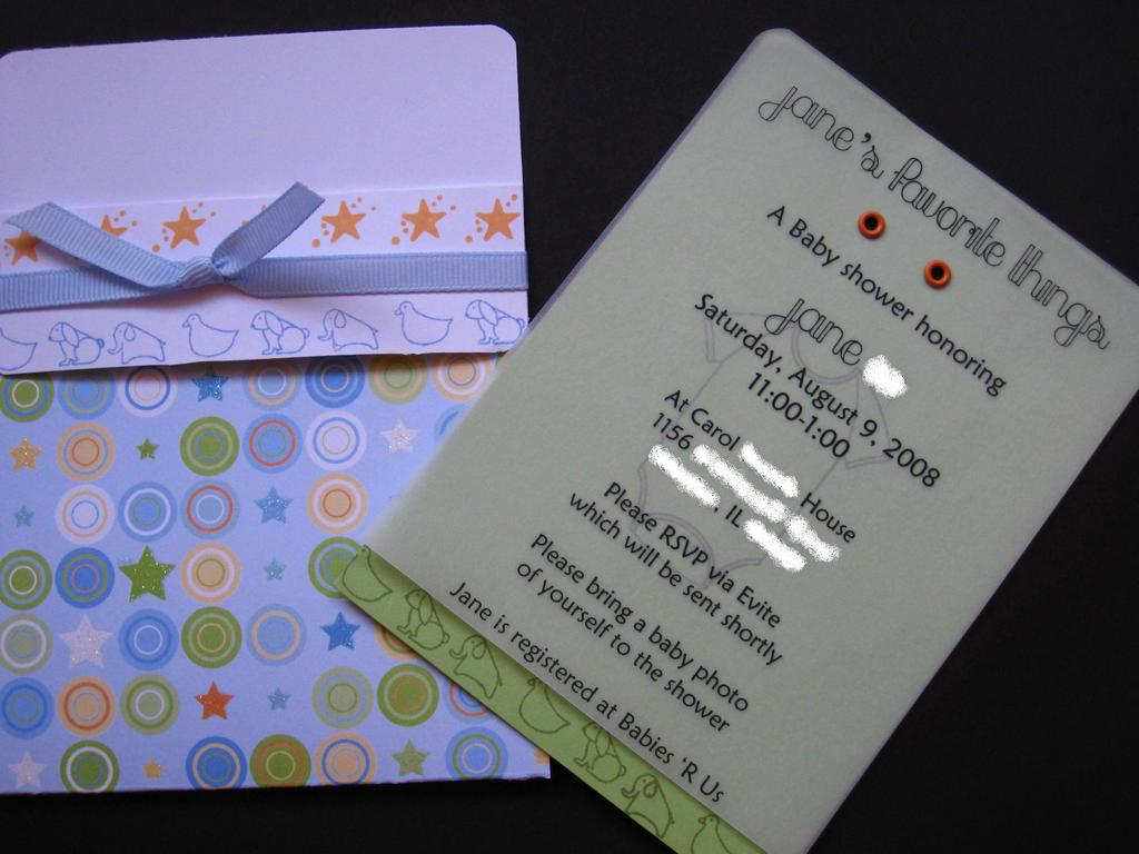 Baby Shower invite insert<br />...