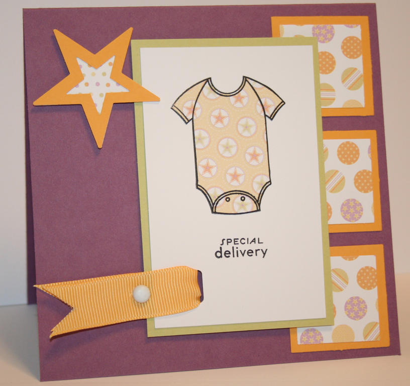 Stamps: Bitty Baby Blessings (PTI), Favor It Baby (PTI)<br />
Paper: Plum Pudding,...