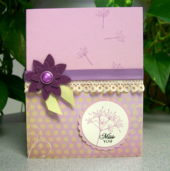 I started with a base of Lavender Moon and aded some patterned paper from Memory Box.  The...
