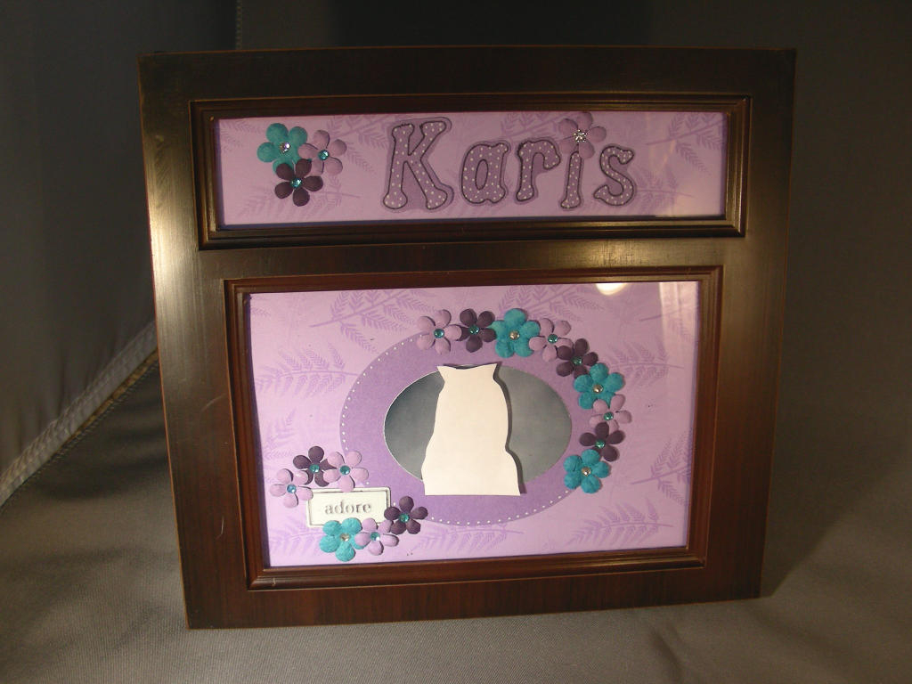 This is a frame I made for my neice.  I love when I get to use girly colors and flowers and...