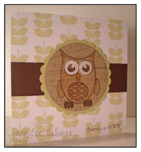 Just lovin' the new Wise Owl set.  This is the first of many projects, I'm sure!  For...