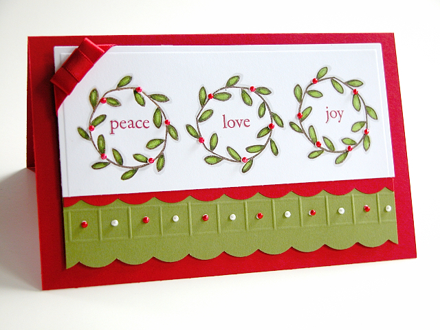Rustic Branches Christmas<br />
Paper: PTI Stampers Select White, Old Olive SU!, Real Red...