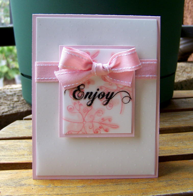 vellum card using spiral bouquet