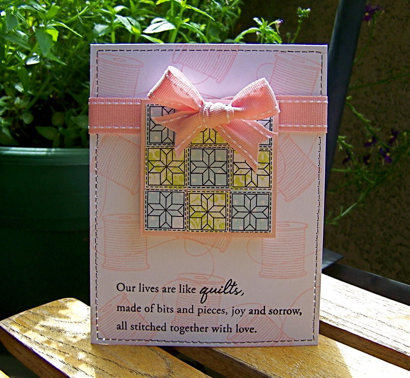 fun card using quilters sampler