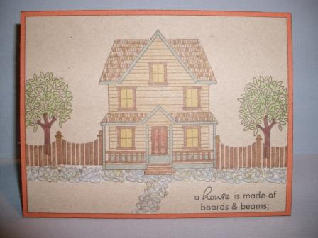 My FIRST attempt at Copics (and pencils) and Boards and Beams. Card design scraplifted from Amy...