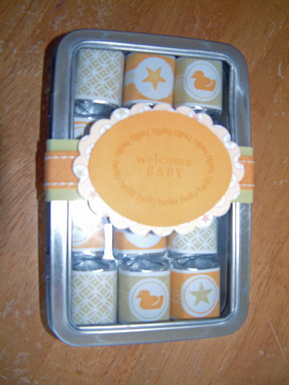 Nugget tin for baby gift
