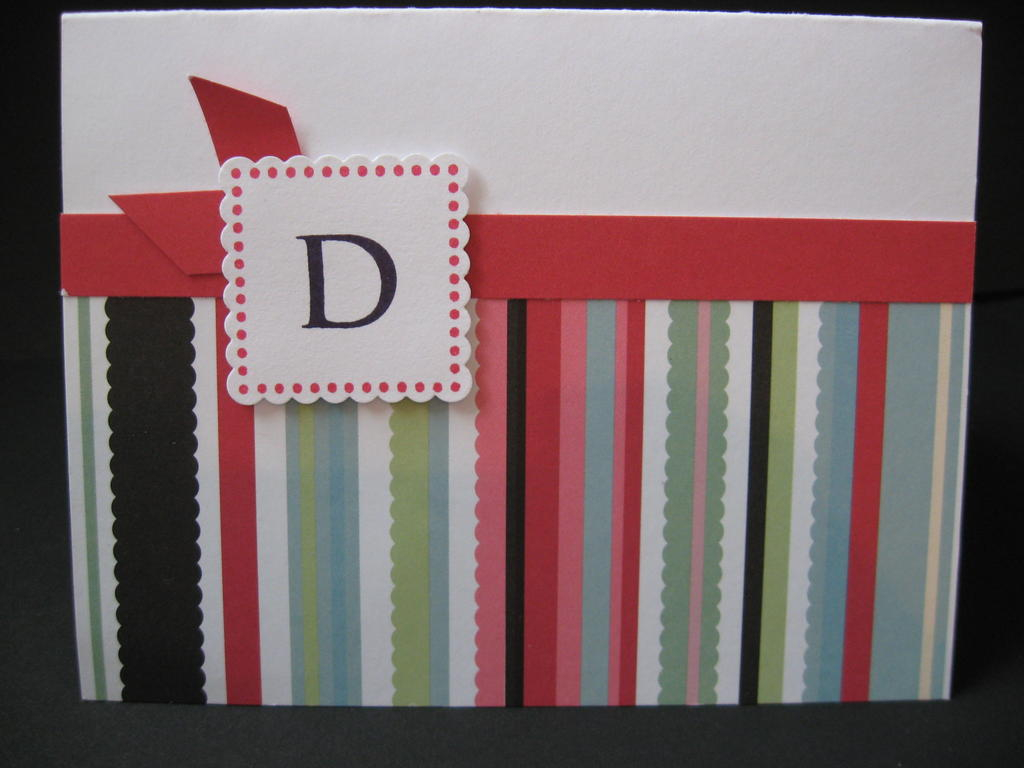 A monogram card I made for my friend.