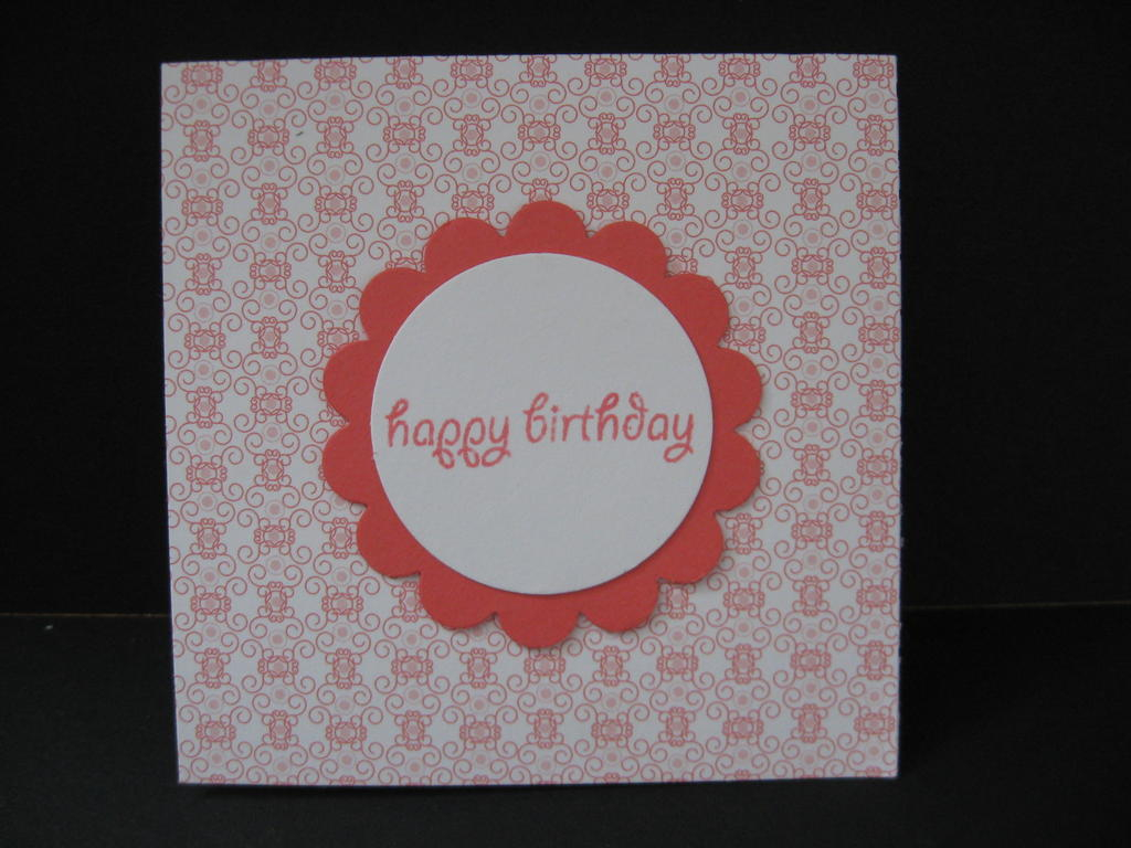 Quick and easy 3x3 card using Pink Patterns paper.  I like this size for gift cards, especially...
