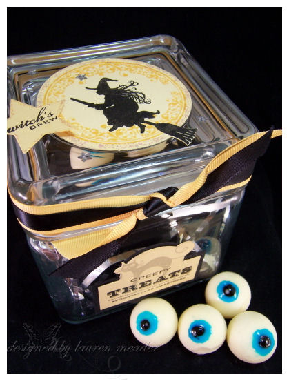 Creepy Treats<br />
<br />
Stamps- Spooky Sweets II<br />
Cardstock-Lemon Tart, black<br />...