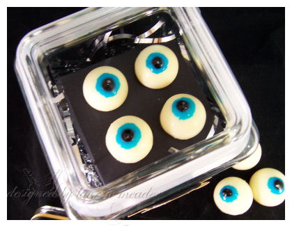 Close-Up eyeballs<br />
<br />
Stamps- Spooky Sweets II<br />
Cardstock-Lemon Tart, black<br...