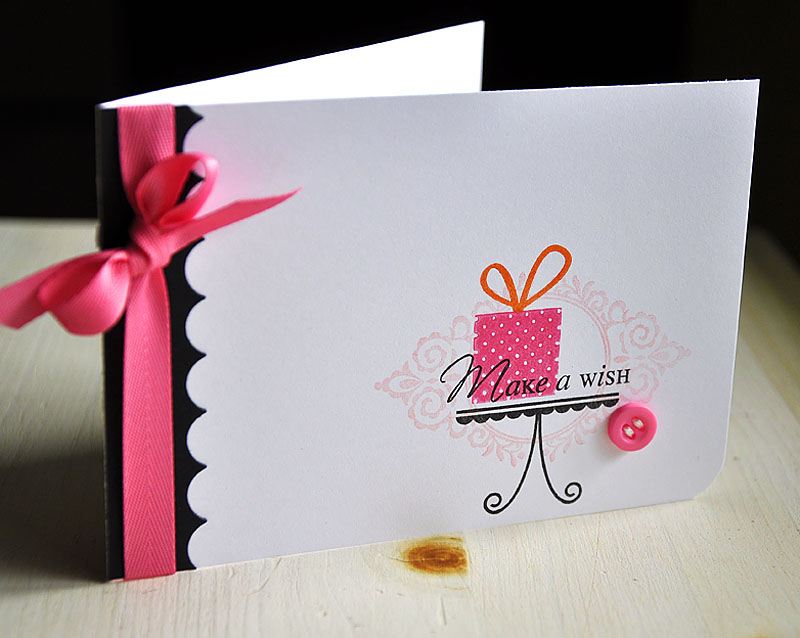 Stamps:  Make A Wish &amp; Mat Stack #2 Collection<br />
Ink:  Sweet Blush, Hibiscus Burst,...