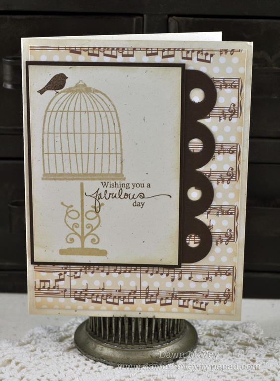 Paper: rustic cream, dark chocolate, Sweet Symphony<br />
Stamps: Love Birds, Signature Series:...