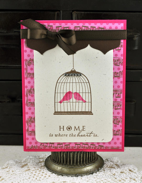 Paper: rustic cream, raspberry fizz, Sweet Symphony<br />
Stamps: Love Birds, Love Lives...