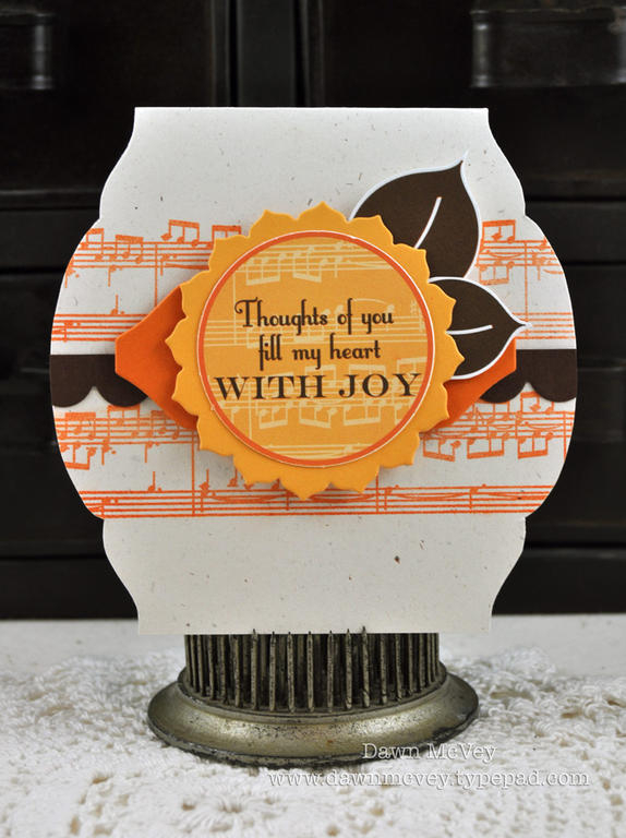 Paper: rustic cream, dark chocolate, orange zest, summer sunrise<br />
Stamps: Background...