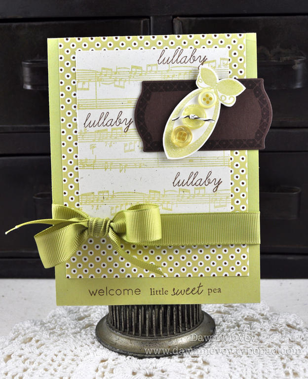 Paper: spring moss, dark chocolate, rustic cream, vintage cream, happy spots<br />
Stamps:...