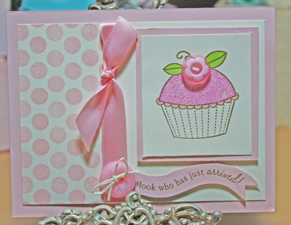 Baby button Bits, Polka Dots Basic II, Sweet Blush cardstock,