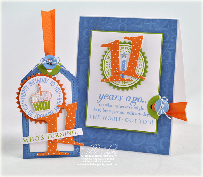 Stamps: Big Birthday Wishes, 2011 Birthday Tags<br />
Cardstock: Blueberry Sky, Orange Zest,...