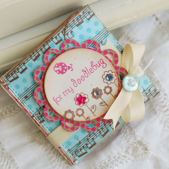 Stamps:  Way to Go, Kiddo, Mini Scrapbook Series: Journaling Circle<br />
Ink:  Dark Chocolate,...