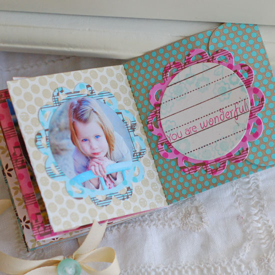 Stamps:  Way to Go, Kiddo, Mini Scrapbook Series: Journaling Circle<br />
Ink:  Dark Chocolate,...