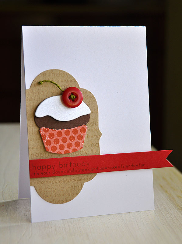 Stamps:  Simple Sentiments<br />
Ink:  Dark Chocolate &amp; Versamark<br />
Cardstock:  White,...