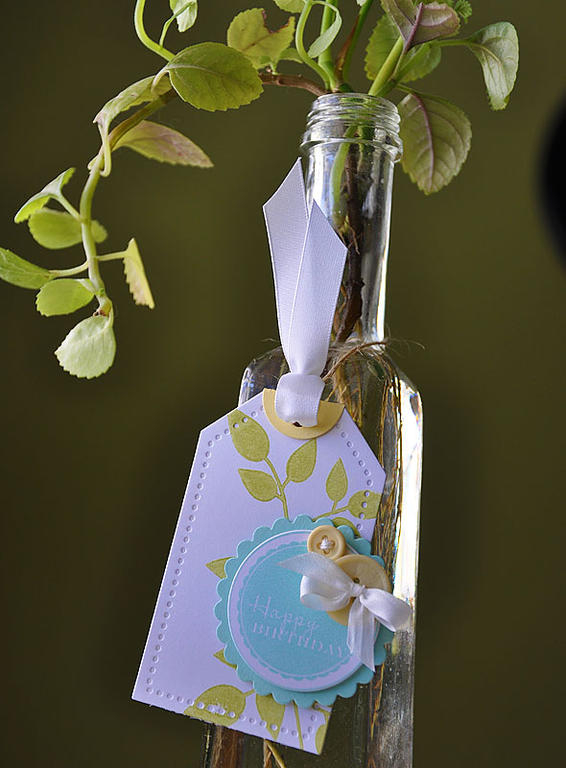 Stamps: 2011 Birthday Tags &amp; Turning a New Leaf<br />
Ink: Spring Moss &amp; Aqua Mist<br...