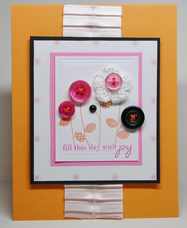 I did this for the Moxie Fab Bold &amp; Bright Color Challenge. The buttons are PTI Holiday Mix.
