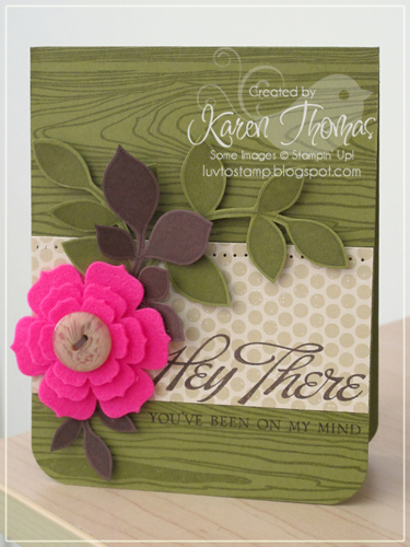 A pretty card using a few past sets.