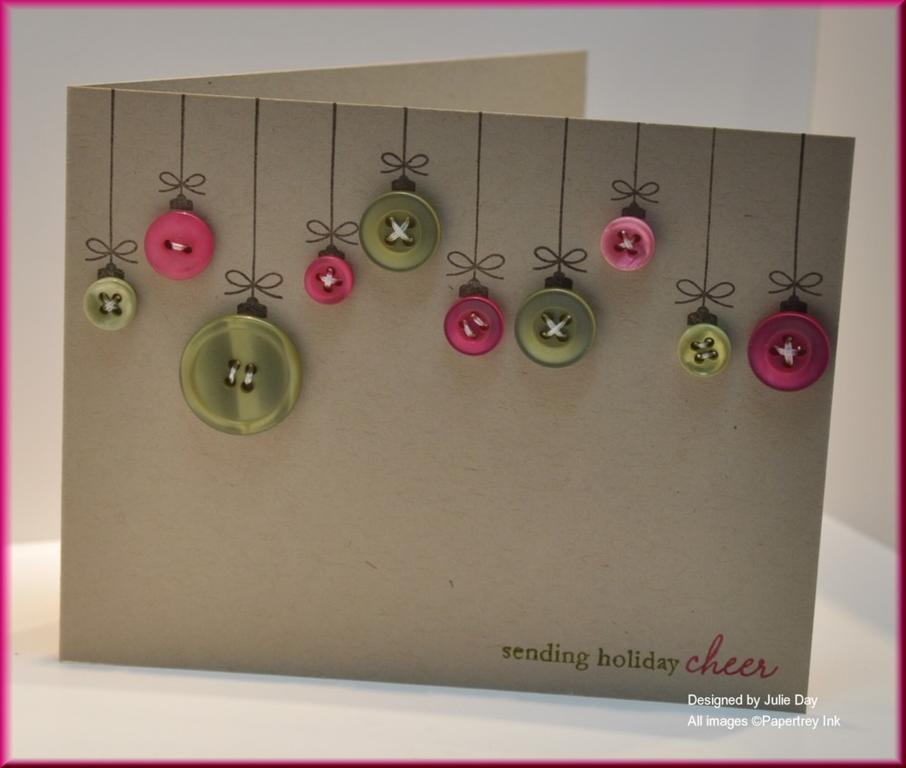 Christmas card using the Holiday Button Bits stamp set and the Holiday Vintage Button collection.