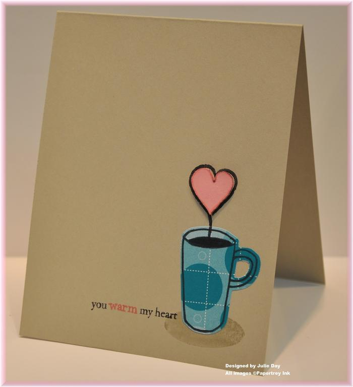 Valentine's card using the Warm Happiness stamp set and matching die.