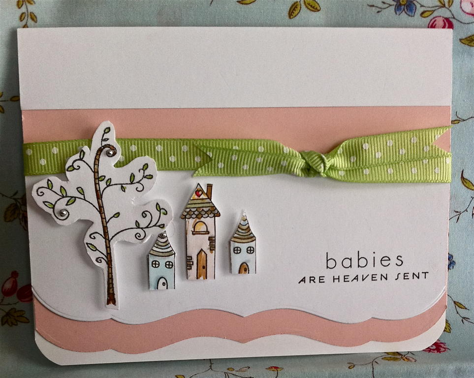 Sweet Blush papers; Wonderfully Whimsical; Babies are Heaven Sent.  Truly, a triple pleasure...