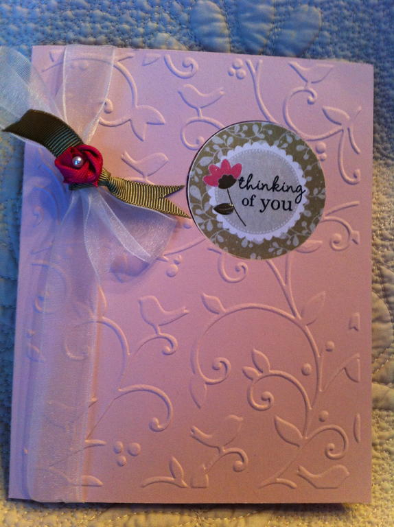 Sweet Blush Anniversary Tag...The tag appears through a window on the embossed folded card.  The...