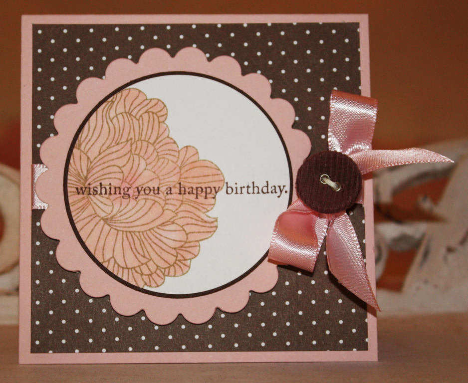 Paper: sweet blush<br />
DP:2008 bitty dots basics<br />
Stamps: In bloom, every day button bits