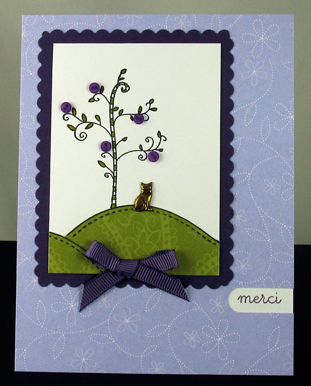 I created this card for the PTI buttons challenge.  The tiny buttons from my stash are supposed...
