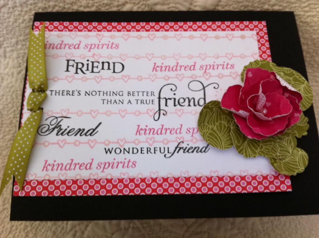 Make it Monday #1: Kindred Spirits.Friend  The dominance of the value of a friend stands out....