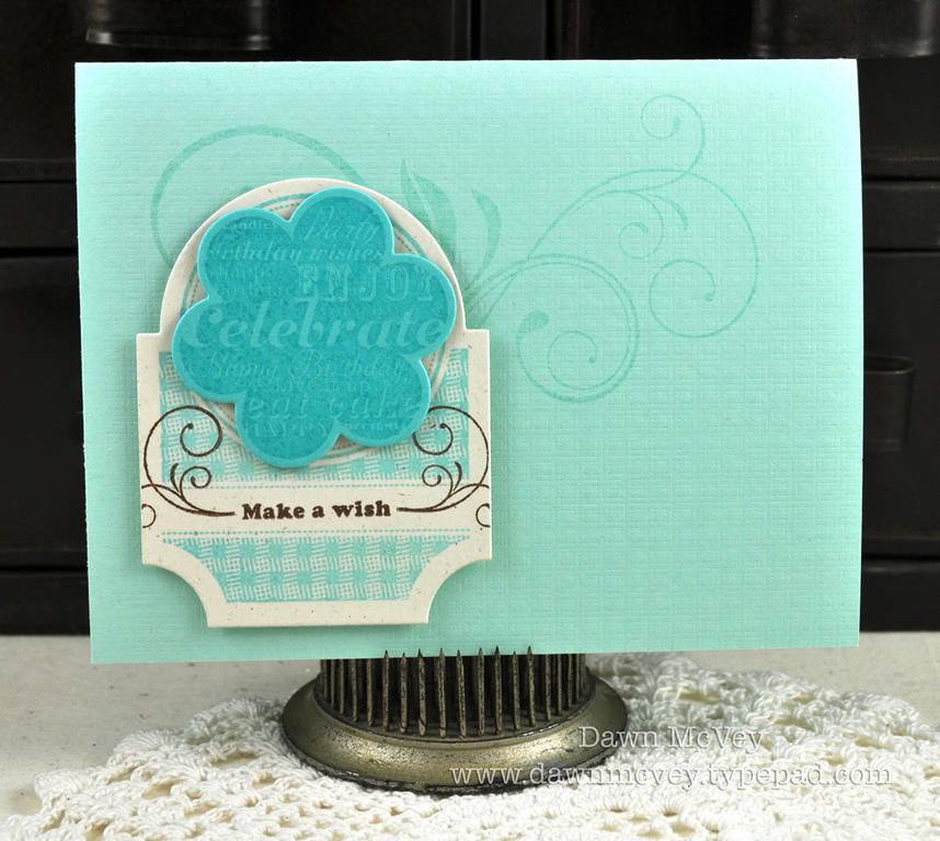 Paper: rustic cream, aqua mist, hawaiian shores<br />
Stamps: Hello, Friend, fancy flourishes,...